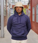 Iron Heart IHSW-49-NAV 14oz Ultra Heavyweight Loopwheel Cotton Hoodie