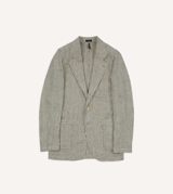Drake's Navy and Ecru Stripe Oxford Linen Games Blazer Mk. IV