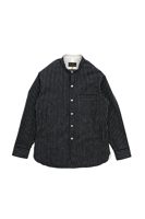 Dry Bones Stripe Band Collar Work Shirt