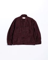 Anachronorm SULFUR DYED LINEN UTILITY JACKET BURGUNDY