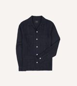 Drake's Linen Twill Cuban Shirt