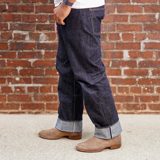 The Flat Head FN-D111 14.5oz Left Hand Twill Wide Leg Selvedge Denim