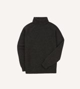 Drake's Charcoal Lambswool Submariner Roll Neck Jumper