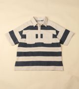 Indi + Ash RUGBY POLO block print stripe