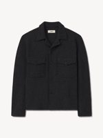 Buck Mason Marled Deep Charcoal Felted Wool Field Shirt