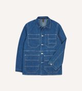Drake's Stone Wash Selvedge Denim Welder Jacket