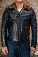 Double Helix Innovator with Fur Collar Black Teacore Horsehide