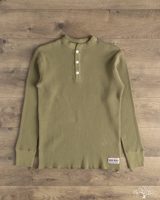 Iron Heart IHTL-1213-OLV - Waffle Knit Long Sleeve Thermal Henley