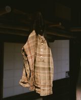 Drake's Check Linen Mandarin Collar Popover Shirt