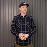 Iron Heart IHSH-411-BLK 9oz Selvedge Indigo Check Flannel Western Shirt