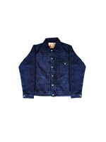 Left Field NYC Japanese 18 oz Sashiko Indigo Muleskinner Buckle Back Denim Jacket
