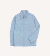 Drake's Bleach Wash Denim Field Shirt