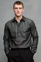 Community Clothing Men's Oli Half Placket Lightweight Denim Shirt