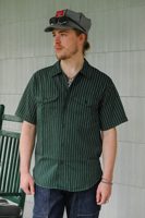 Sugar Cane Coke Stripe Short Sleeve Work Shirt