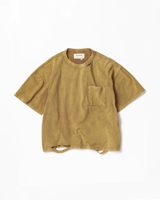 Anachronorm MOSS STITCH DAMAGED POCKET S/S T-S LIGHT BROWN