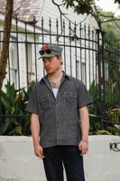 Sugar Cane Fiction Romance 5.25oz. Indigo Plaid Work Shirt