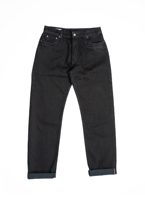 Blackhorse Lane Ateliers NW1 Relaxed Straight Rinsed 'Stay Black' 14.5oz Italian Selvedge Mens Jeans