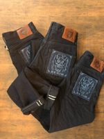 Oni Denim ONI246-14BLK 14oz Oni Denim (Weft: Black) Neat Straight