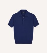 Drake's Knitted Crepe Cotton Short-Sleeve Polo Shirt