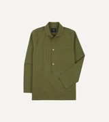 Drake's Vintage Cotton Spread Collar Popover Shirt