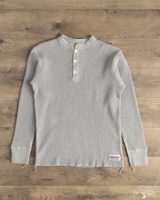 Iron Heart IHTL-1213-GRY - Waffle Knit Long Sleeve Thermal Henley
