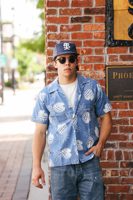 Sugar Cane Duke Kahanamoku Indigo Cotton Hawaiian Shirt