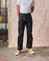 Tellason Fredy - Wide Leg Selvedge Jeans (Black) - 13.5 oz.
