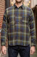 Pure Blue Japan 2222-OL Raised Surface Check Double Pocket Shirt