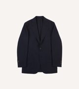 Drake's Navy Tropical Wool Tailored Jacket