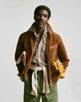 Drake's Gingham Check Linen Two-Pocket Western Shirt