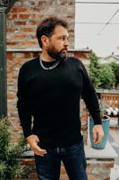 Iron Heart IHTL-1301-BLK 1301 Waffle Knit Long Sleeved Crew Neck Thermal Top