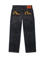 Evisu Black Washed Seagull Print Relax Fit Jeans #2030