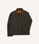 Drake's Brown Waxed Cotton Wader Jacket