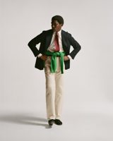 Drake's Ecru Military Satin Naval Pant