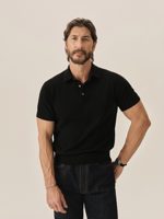Buck Mason Black Como Cashmere Polo
