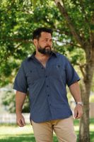 Iron Heart 5oz Selvedge Ox Cloth Short Sleeved Work Shirt