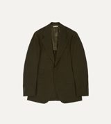 Drake's Olive Wool-Cotton Tailored Jacket