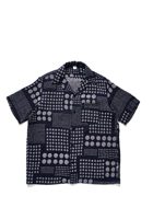 Pure Blue Japan [SS-2232-1] Jacquard Open Collar Short Sleeve Shirt