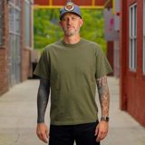 Iron Heart IHT-1610L-OLV 6.5oz Loopwheel Crew Neck T-Shirt