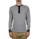 Loop & Weft Smooth Drop Needle Rib Knit L/S Henley
