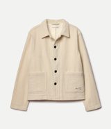Merz b. Schwanen Traditionally Woven Burel Wool Cropped Worker's Jacket