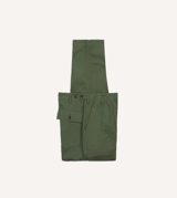 Drake's Olive Cotton Fatigue Trouser