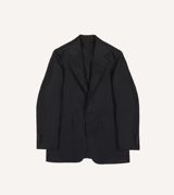 Drake's Black Irish Linen Tailored Jacket