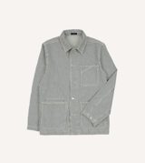 Drake's Indigo Stripe Cotton Fatigue Jacket