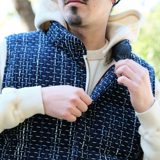 Okayama Denim OD+ZT Natural Indigo Box Check Sashiko Down Vest