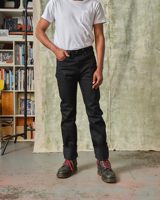 Tellason The Blubaugh- Mid Rise Slim Straight Black Selvedge Jeans- 13.5 oz.