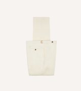 Drake's Ecru Irish Linen Single Pleat Trouser