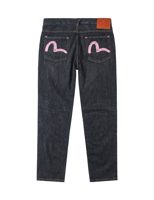 Evisu Black Washed Seagull Print Taper Fit Jeans #2017