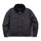 Freenote Cloth RJ-2 Waxed Canvas 20 Ounce Black Shearling