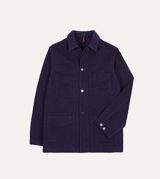 Drake's French Blue Heavy Twill Cotton Five-Pocket Chore Jacket